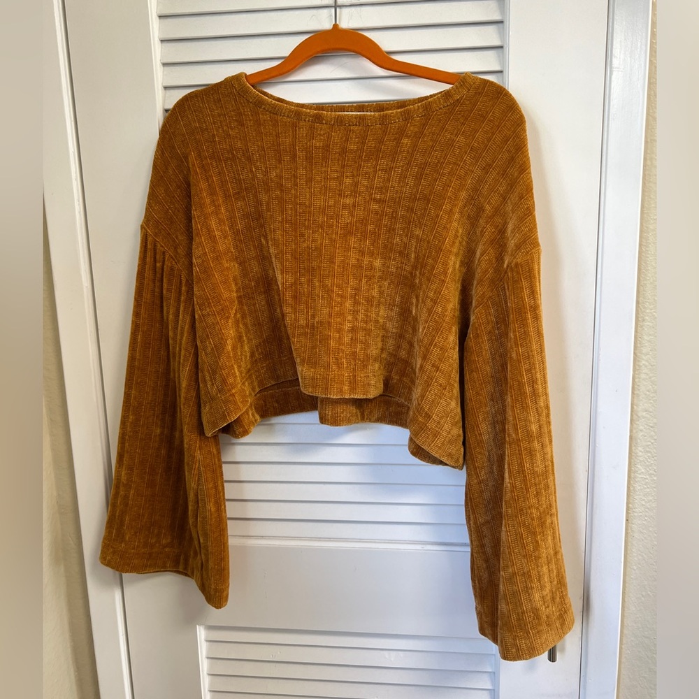 Audrey cropped bell sleeve sweater
